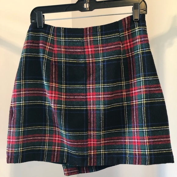 ALYA Francesca’s Faux Wrap Plaid Miniskirt - Picture 2 of 3